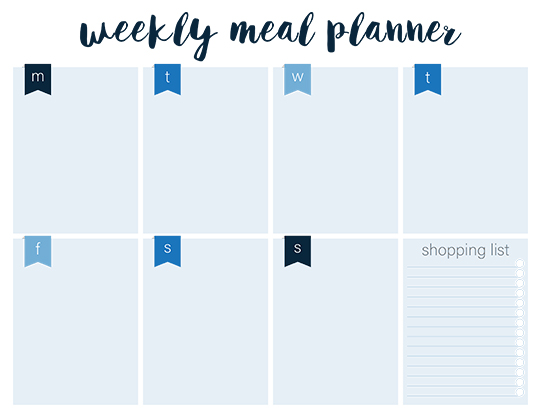 shopping list meal planner
