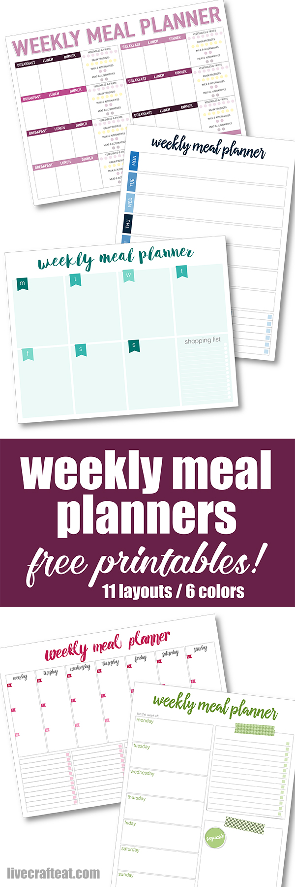 weekly meal planner pinterest image